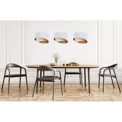 Chandelier on a string GALAXY 3xE27/60W/230V white/gold