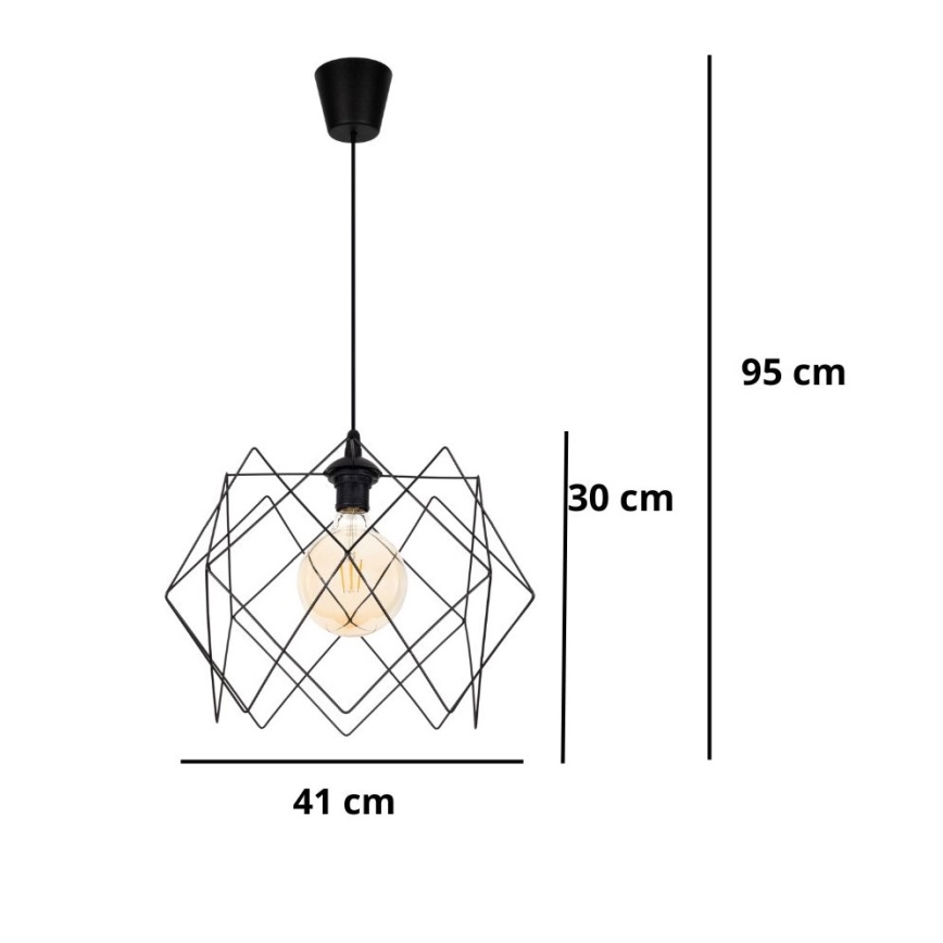 Chandelier on a string GALL 1xE27/60W/230V black