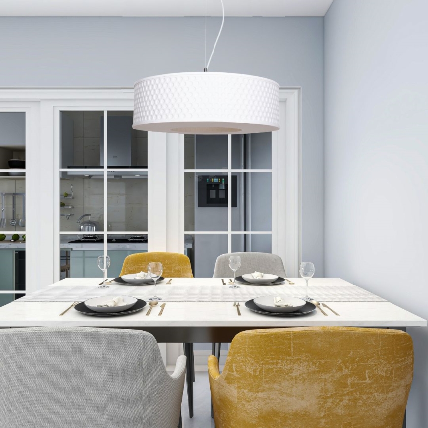 Chandelier on a string GARDA 1xE27/60W/230V d. 40 cm white