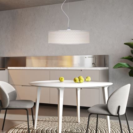 Chandelier on a string GARDA 1xE27/60W/230V d. 40 cm white
