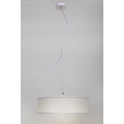Chandelier on a string GARDA 1xE27/60W/230V d. 40 cm white
