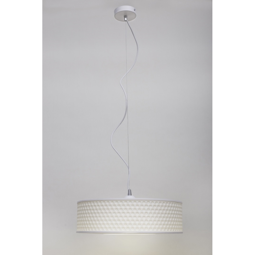 Chandelier on a string GARDA 1xE27/60W/230V d. 40 cm white