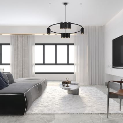 Chandelier on a string GENESIS 10xGU10/8W/230V black