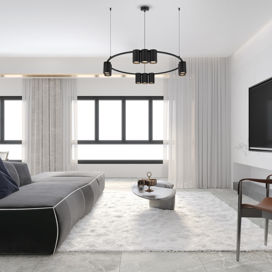 Chandelier on a string GENESIS 10xGU10/8W/230V black