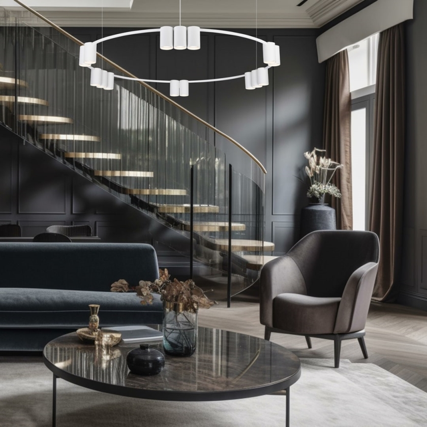 Chandelier on a string GENESIS 15xGU10/8W/230V white