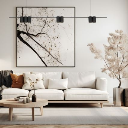 Chandelier on a string GENESIS 7xGU10/8W/230V black