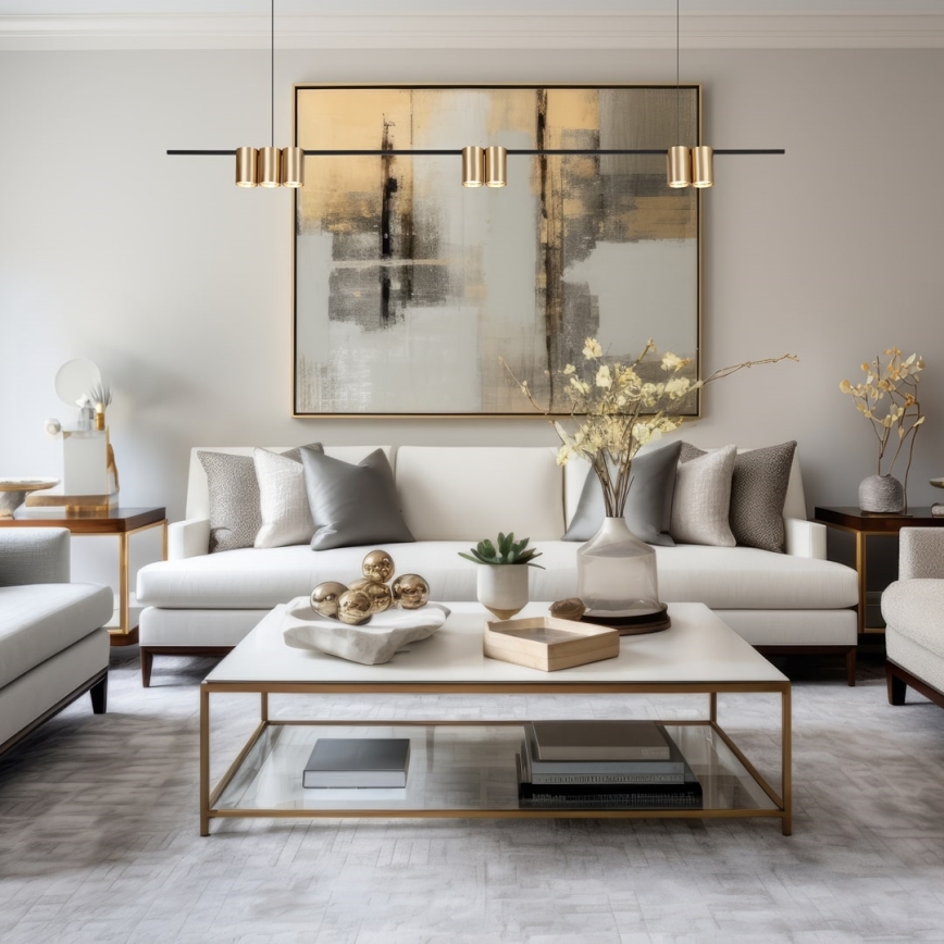 Chandelier on a string GENESIS 7xGU10/8W/230V gold