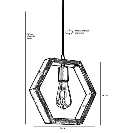 Chandelier on a string GEOMETRIK 1xE27/60W/230V