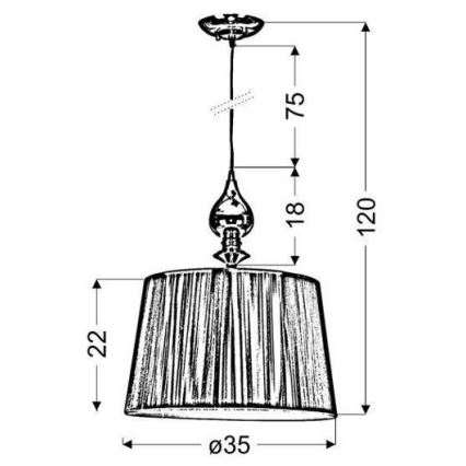 Chandelier on a string GILLENIA 1xE27/60W/230V