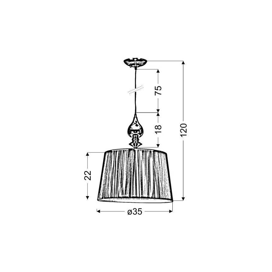 Chandelier on a string GILLENIA 1xE27/60W/230V