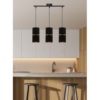 Chandelier on a string GINA 3xE27/60W/230V black