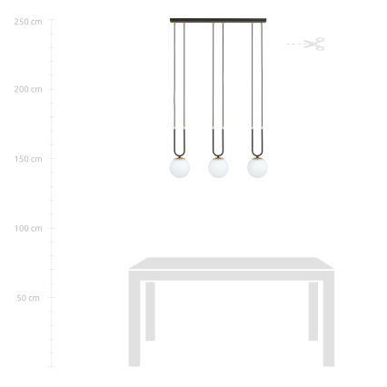 Chandelier on a string GLAM 3xE14/10W/230V black