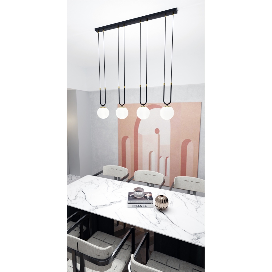 Chandelier on a string GLAM 4xE14/10W/230V black