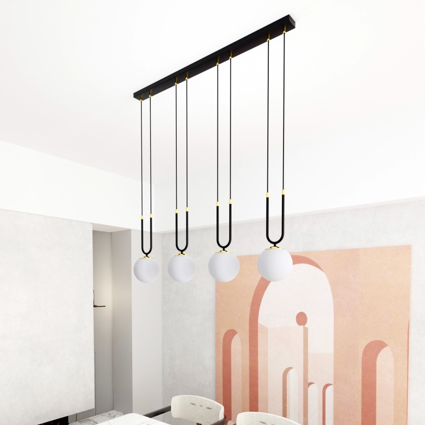 Chandelier on a string GLAM 4xE14/10W/230V black