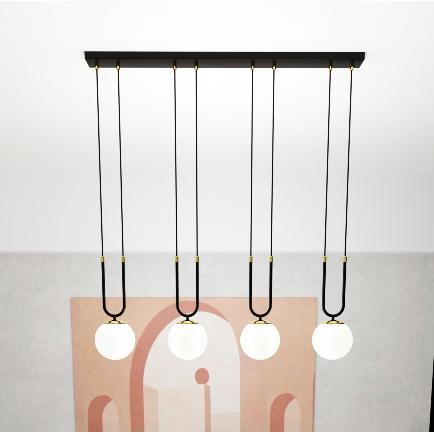 Chandelier on a string GLAM 4xE14/10W/230V black