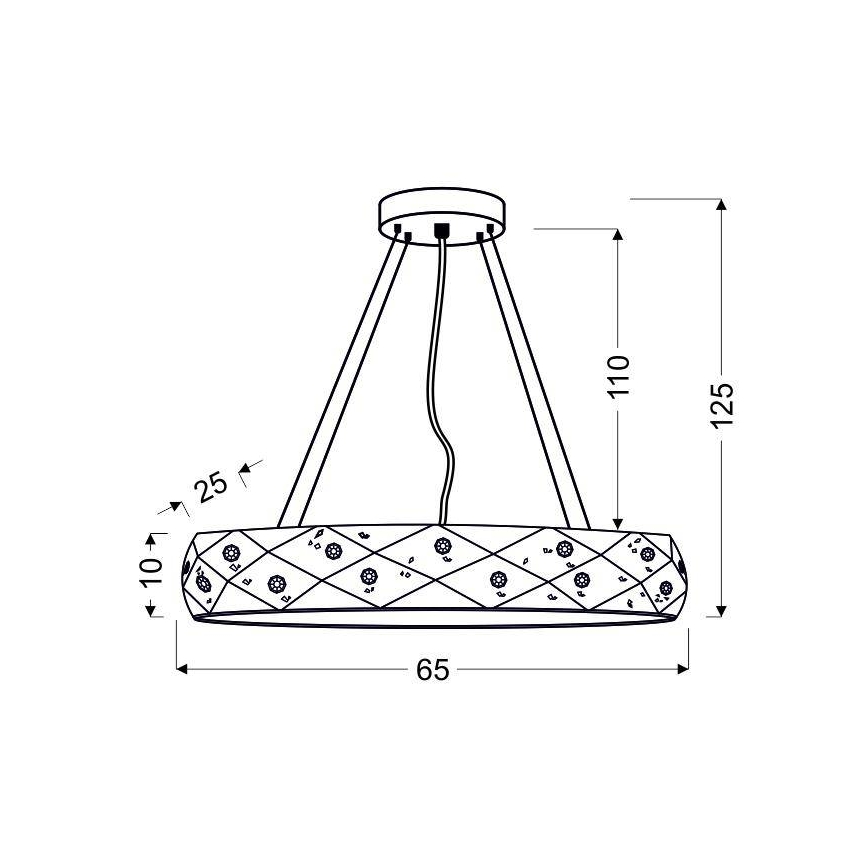 Chandelier on a string GLANCE 5xG9/40W/230V