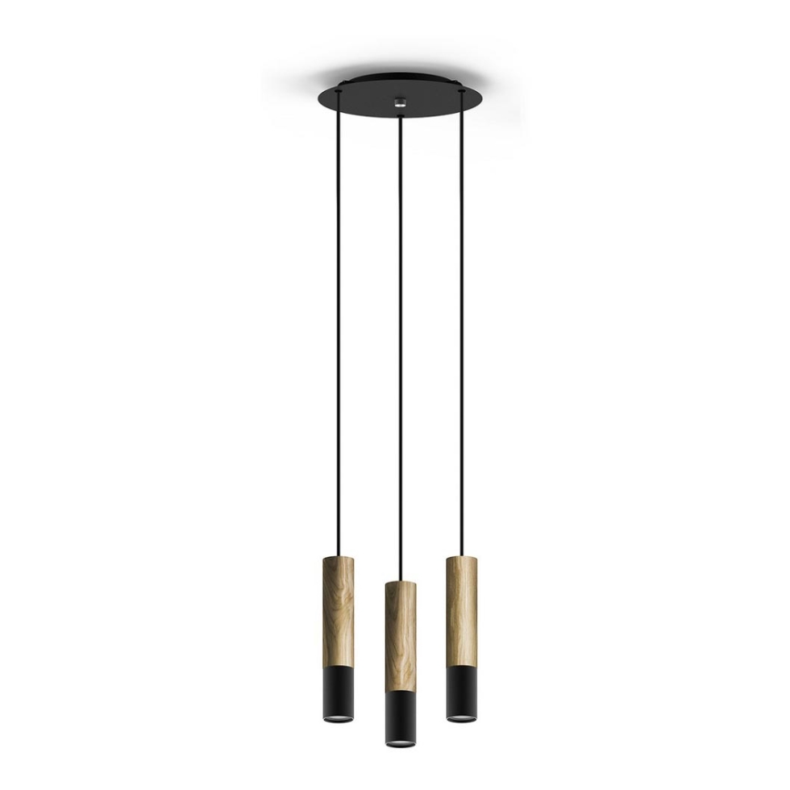 Chandelier on a string GLEIZ WOOD 3xGU10/35W/230V
