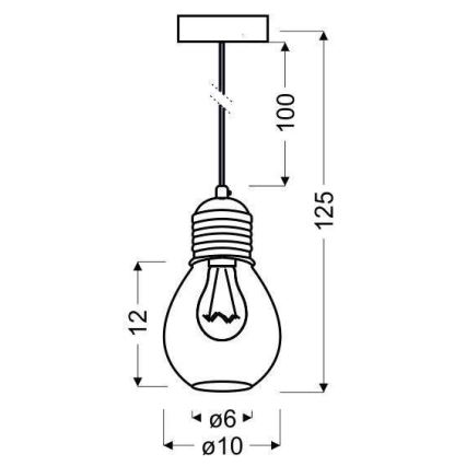Chandelier on a string GLIVA 1xE27/60W/230V