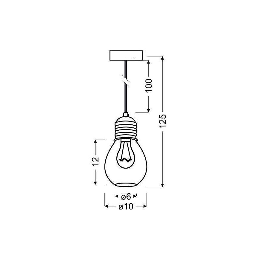 Chandelier on a string GLIVA 1xE27/60W/230V
