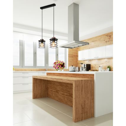 Chandelier on a string GLOB 2xE27/40W/230V black