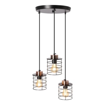 Chandelier on a string GLOB 3xE27/40W/230V black