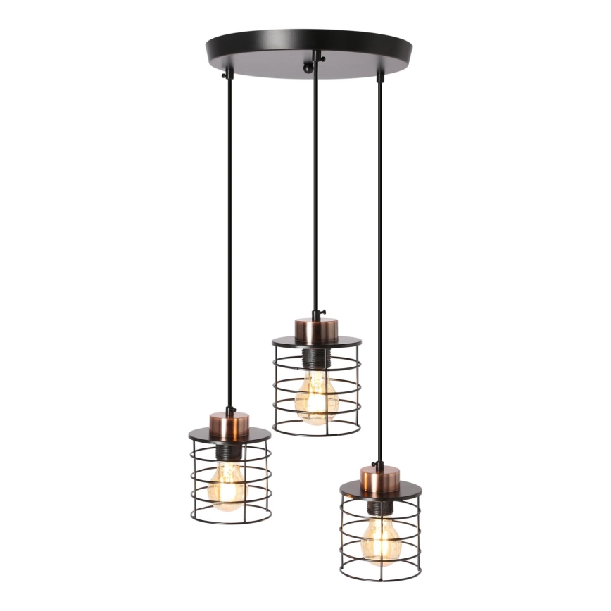 Chandelier on a string GLOB 3xE27/40W/230V black