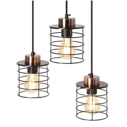 Chandelier on a string GLOB 3xE27/40W/230V black