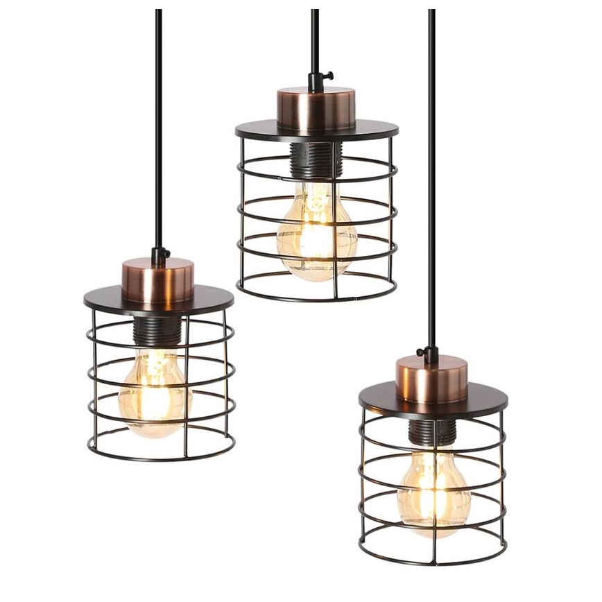 Chandelier on a string GLOB 3xE27/40W/230V black
