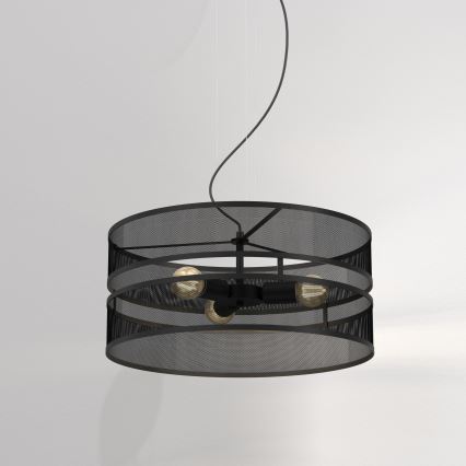 Chandelier on a string GLUM 3xE27/60W/230V black