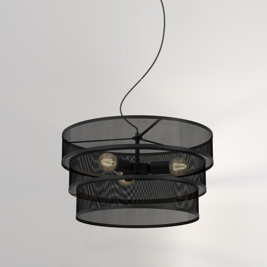 Chandelier on a string GLUM 3xE27/60W/230V black