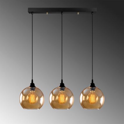 Chandelier on a string GOLD 3xE27/40W/230V