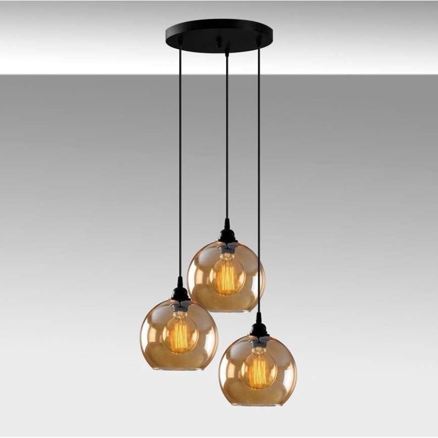 Chandelier on a string GOLD 3xE27/40W/230V