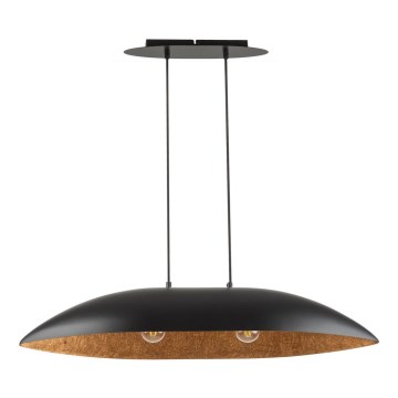 Chandelier on a string GONDOLA 2xE27/60W/230V black/copper