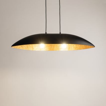 Chandelier on a string GONDOLA 2xE27/60W/230V black/copper