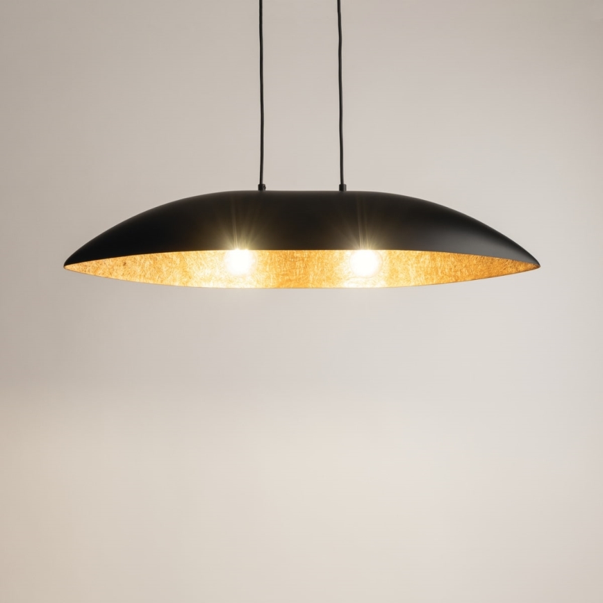Chandelier on a string GONDOLA 2xE27/60W/230V black/copper