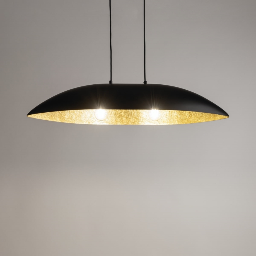Chandelier on a string GONDOLA 2xE27/60W/230V black/gold