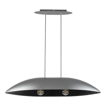 Chandelier on a string GONDOLA 2xE27/60W/230V silver/black