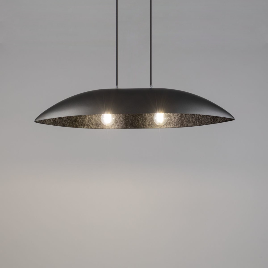 Chandelier on a string GONDOLA 2xE27/60W/230V silver/black