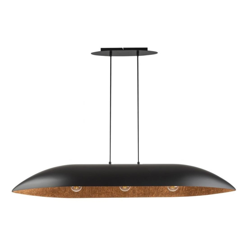 Chandelier on a string GONDOLA 3xE27/60W/230V black/copper