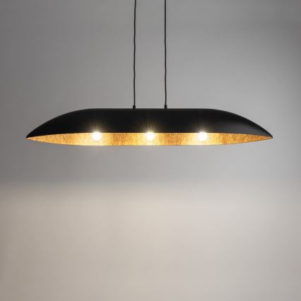 Chandelier on a string GONDOLA 3xE27/60W/230V black/copper