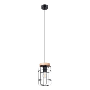 Chandelier on a string GOTTO 1xE27/15W/230V black/beech