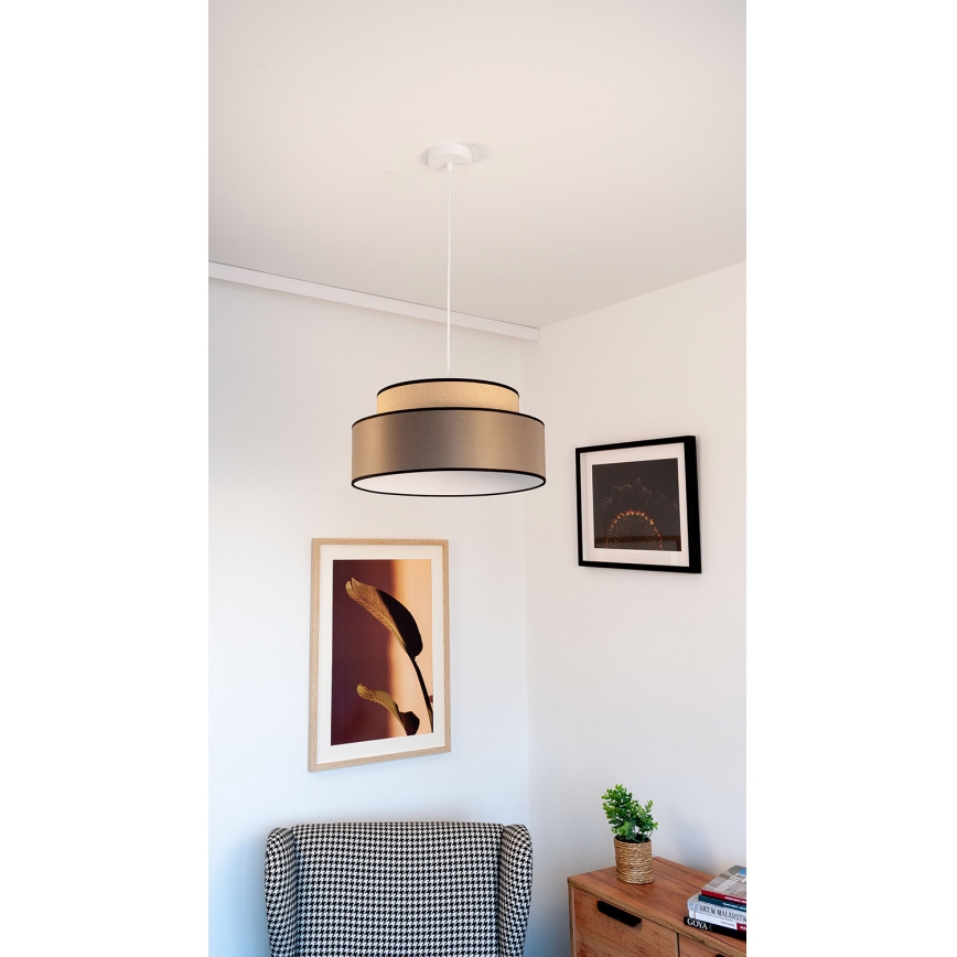 Chandelier on a string GRACE 1xE27/60W/230V beige/brown