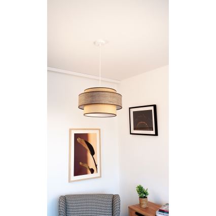Chandelier on a string GRACE 1xE27/60W/230V beige/brown