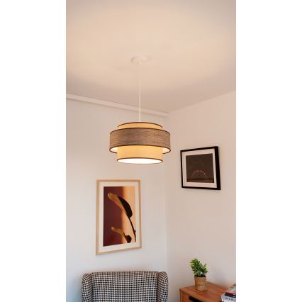 Chandelier on a string GRACE 1xE27/60W/230V beige/brown