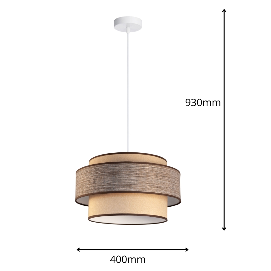 Chandelier on a string GRACE 1xE27/60W/230V beige/brown
