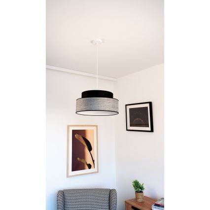 Chandelier on a string GRACE 1xE27/60W/230V black/grey