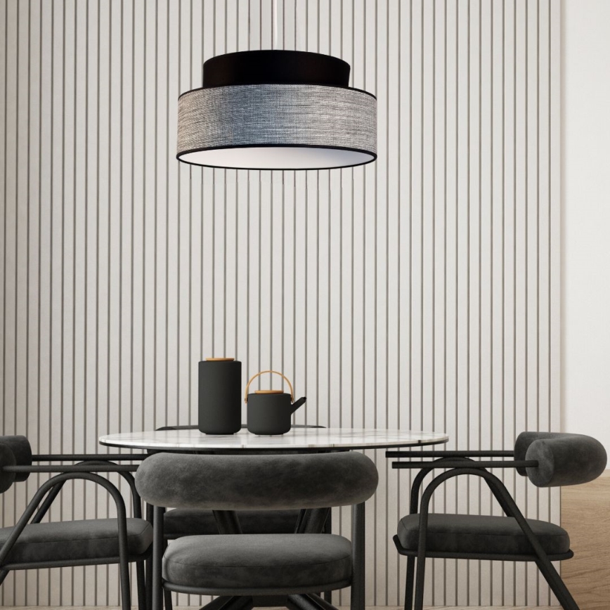 Chandelier on a string GRACE 1xE27/60W/230V black/grey