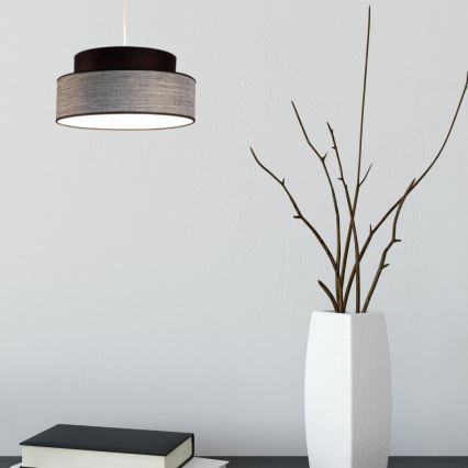 Chandelier on a string GRACE 1xE27/60W/230V black/grey