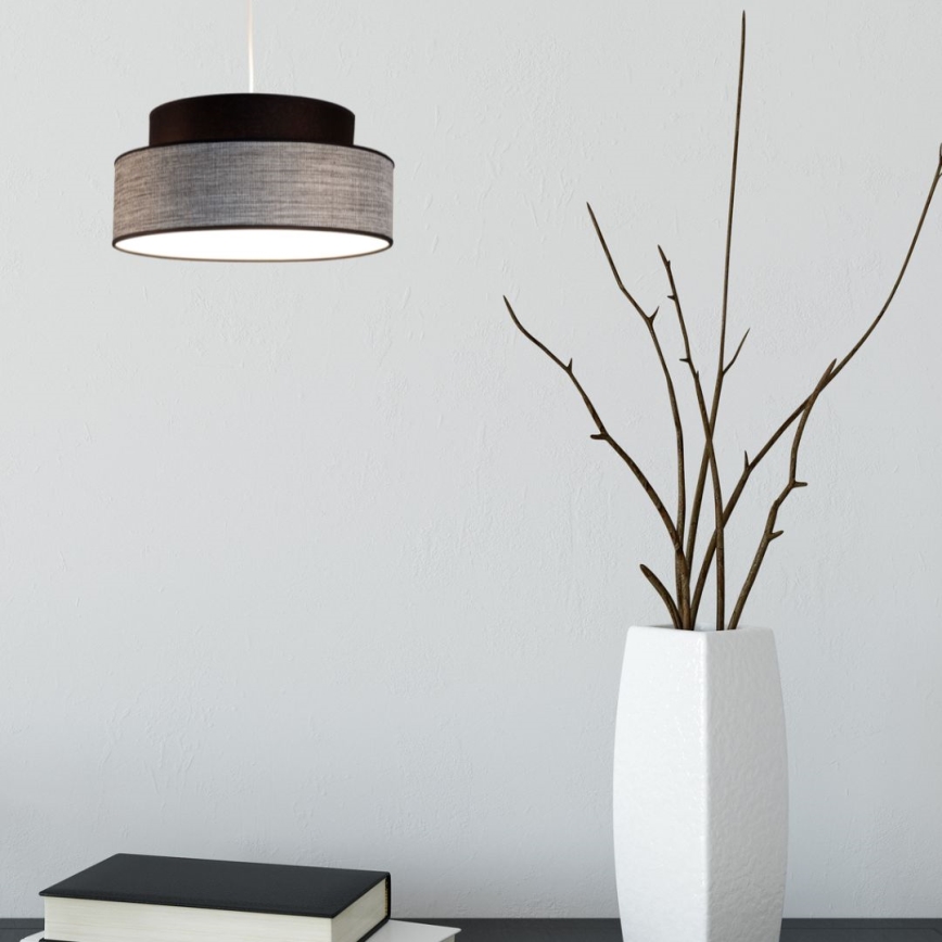 Chandelier on a string GRACE 1xE27/60W/230V black/grey