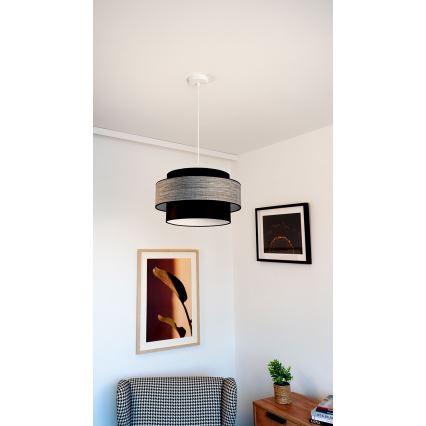 Chandelier on a string GRACE 1xE27/60W/230V black/grey